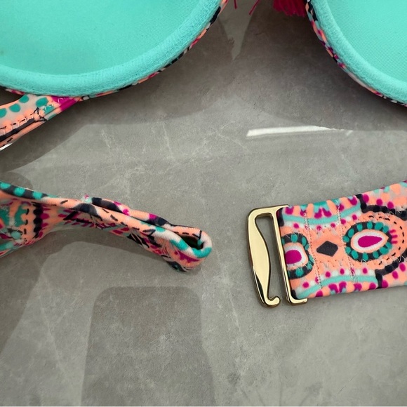 Women’s Shade & Shore Light Lift Push Up Halter Tassel Bikini Swimsuit Top 34DD - Picture 9 of 16